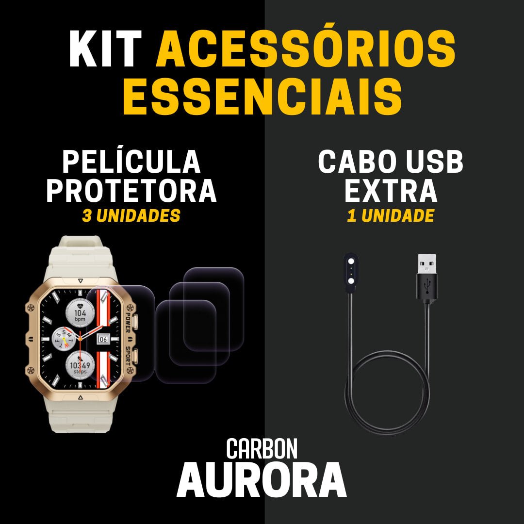 Kit Acessórios Essenciais Carbon Aurora - Carbon Relógios Inteligentes