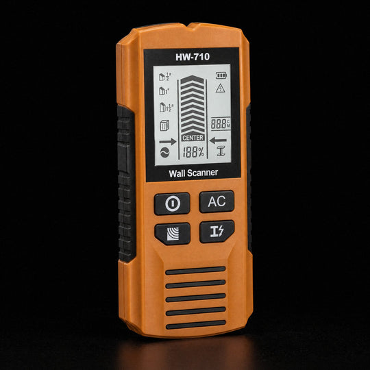 Detector de Parede Carbon laranja em fundo preto
